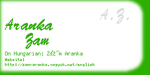 aranka zam business card